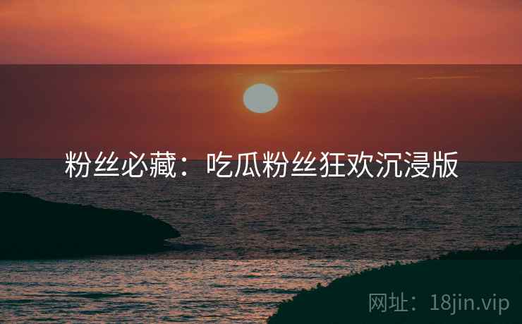 粉丝必藏：吃瓜粉丝狂欢沉浸版