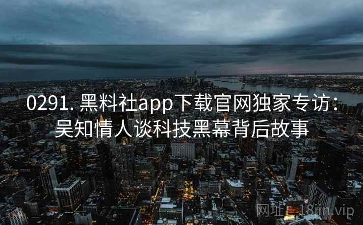 0291. 黑料社app下载官网独家专访：吴知情人谈科技黑幕背后故事