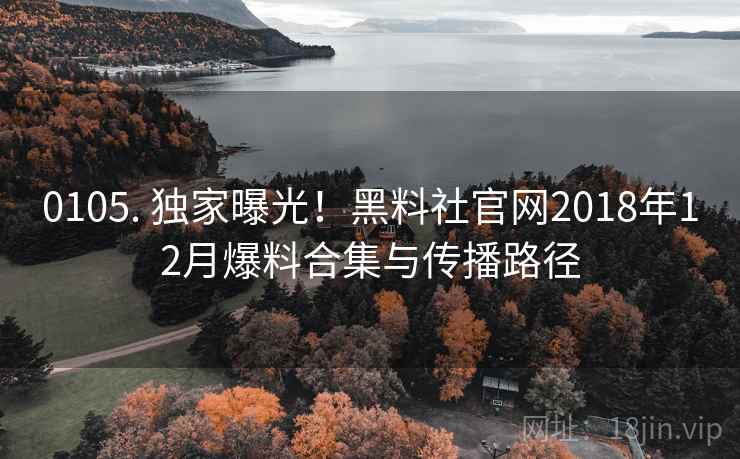 0105. 独家曝光！黑料社官网2018年12月爆料合集与传播路径